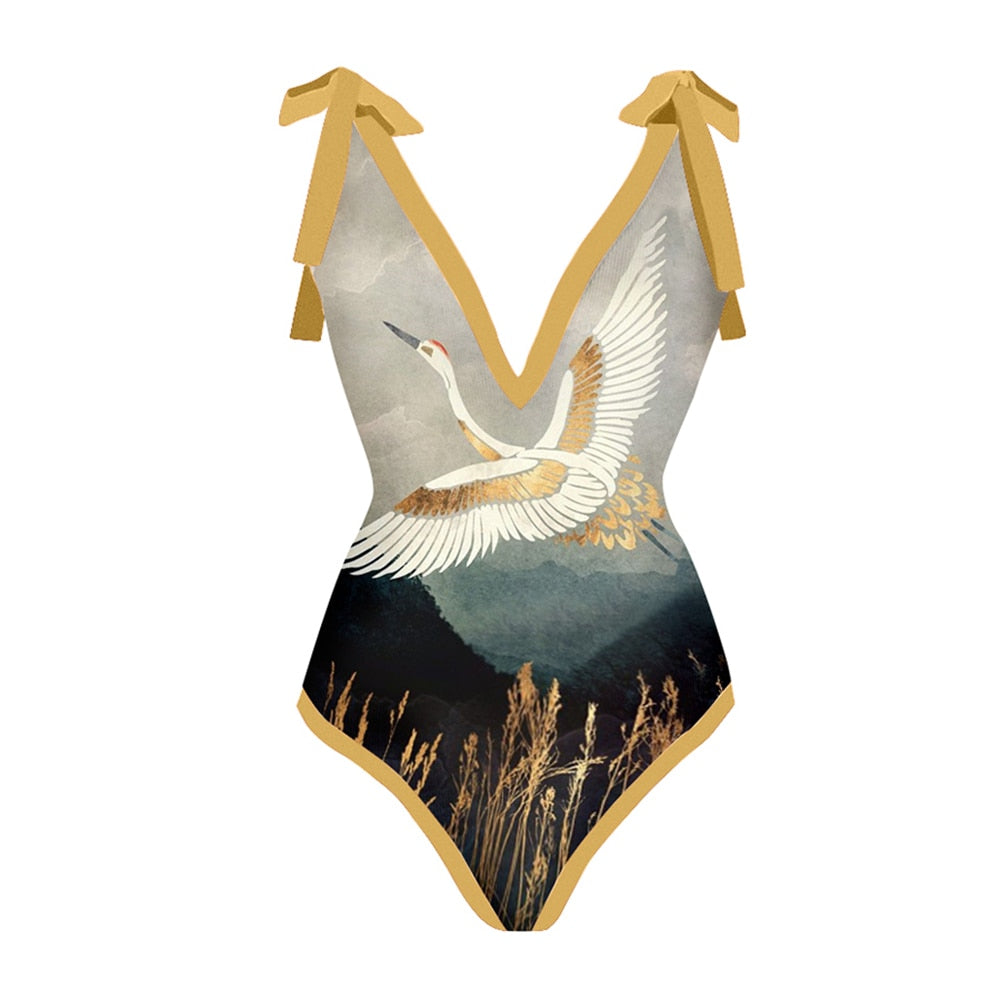 ✨ Maillot de bain 1 pièce – Décolleté V & dos nu élégant