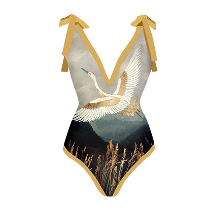 ✨ Maillot de bain 1 pièce – Décolleté V & dos nu élégant