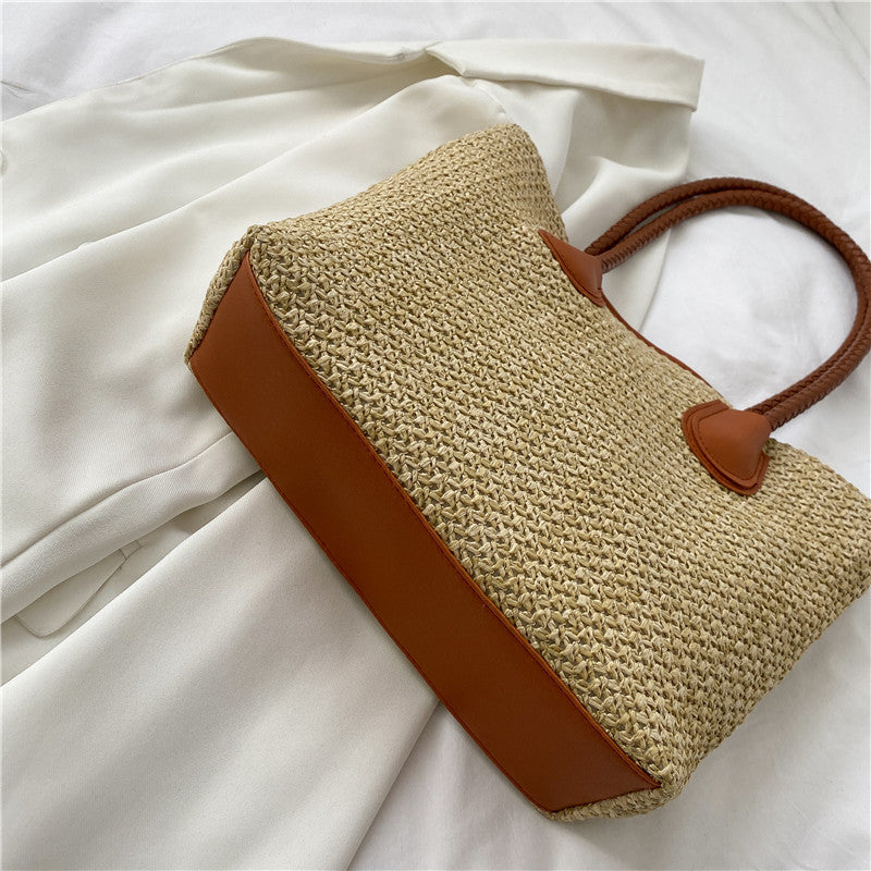 🧺 Sac cabas tressé – Grande capacité & style été