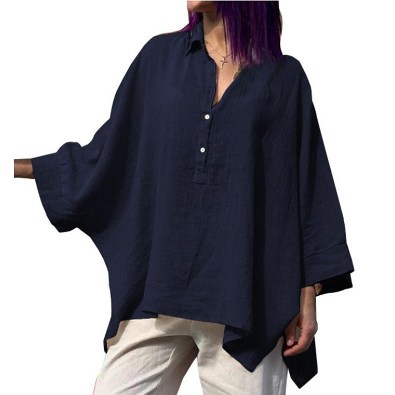 Chemise cardigan oversize en coton et lin – style rétro artistique