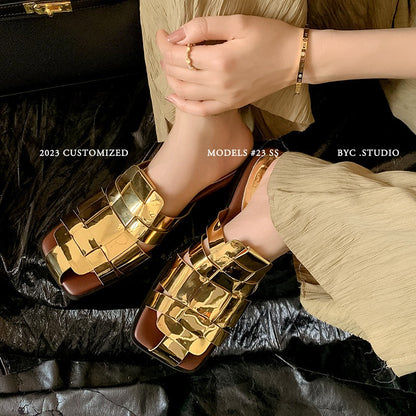 👡 Sandales plates tressées – Style romain & élégance estivale