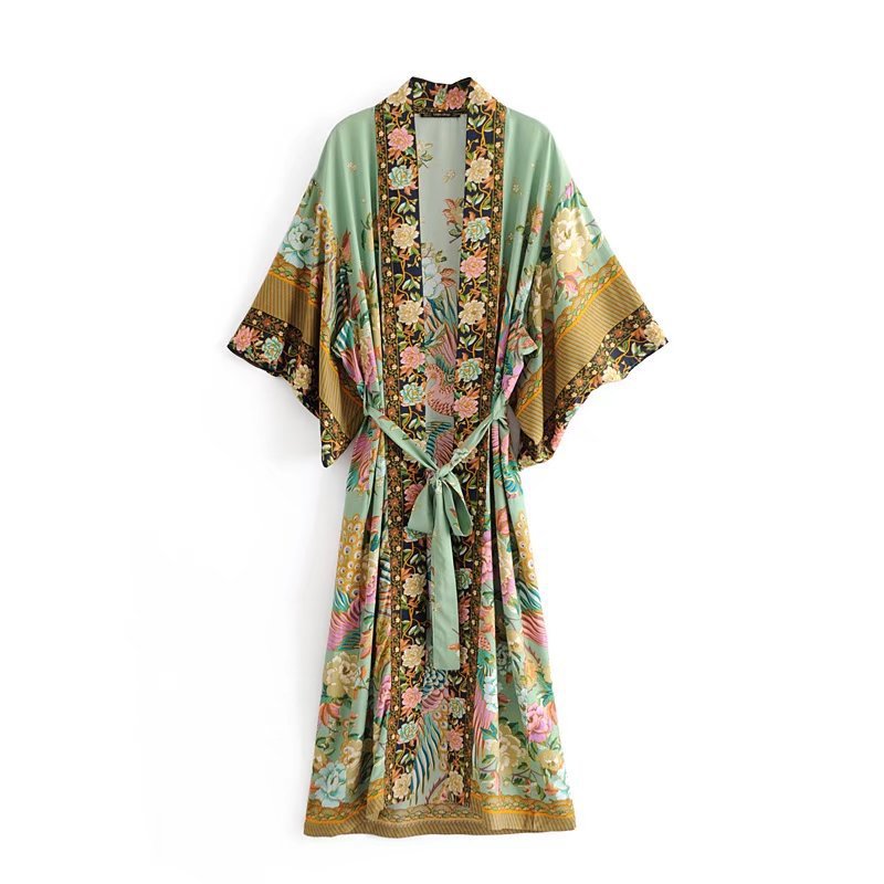 Robe kimono bohème – Imprimé floral & style naturel
