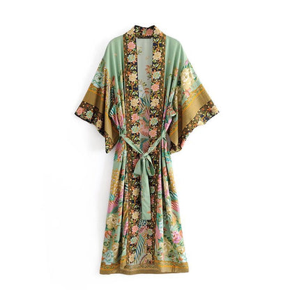 Robe kimono bohème – Imprimé floral & style naturel