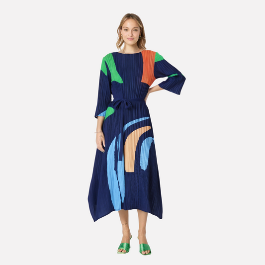 🌿 Robe plissée fluide – Élégance moderne & confort absolu