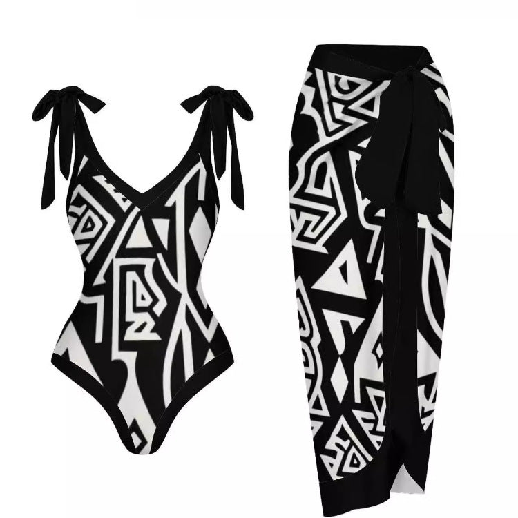 Maillot de bain jupe en gaze – Ensemble 2 pièces