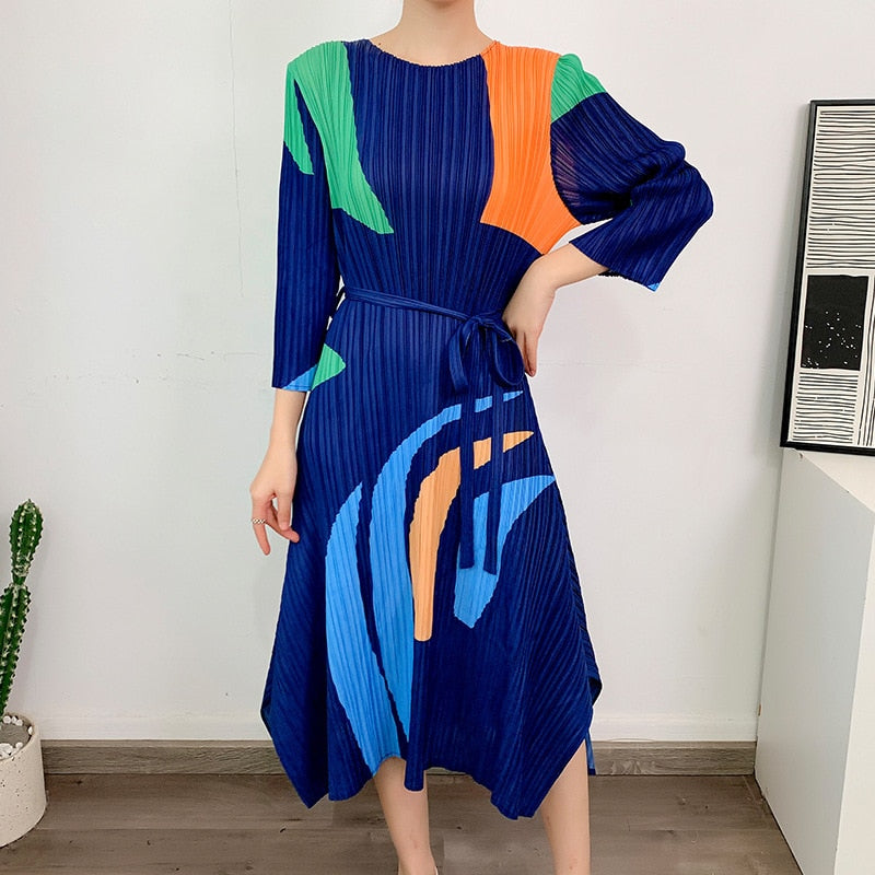 🌿 Robe plissée fluide – Élégance moderne & confort absolu