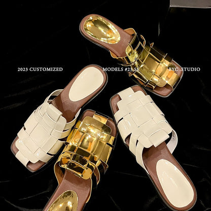 👡 Sandales plates tressées – Style romain & élégance estivale