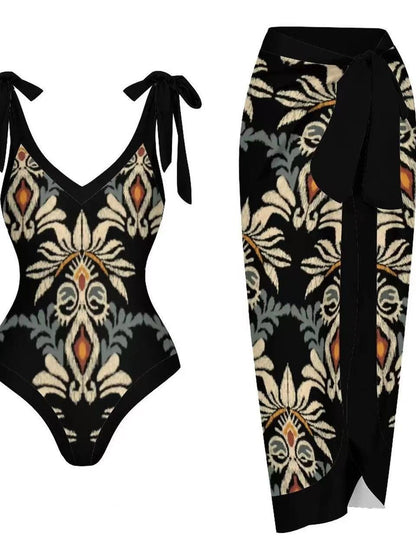 Maillot de bain jupe en gaze – Ensemble 2 pièces