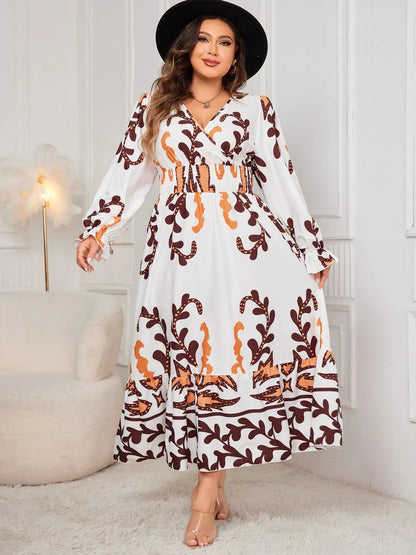 🌸 Robe grande taille à volants – Élégance & silhouette mise en valeur