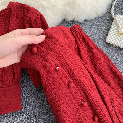 🤍 Ensemble 2 pièces – Chemise & jupe taille élastique