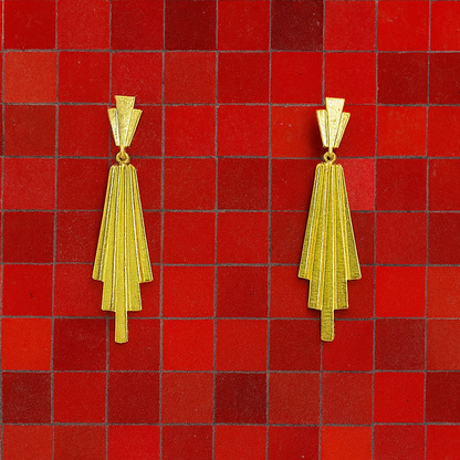 Pendientes CINEMA Nº2 bañados en oro - Diseño con carácter-0