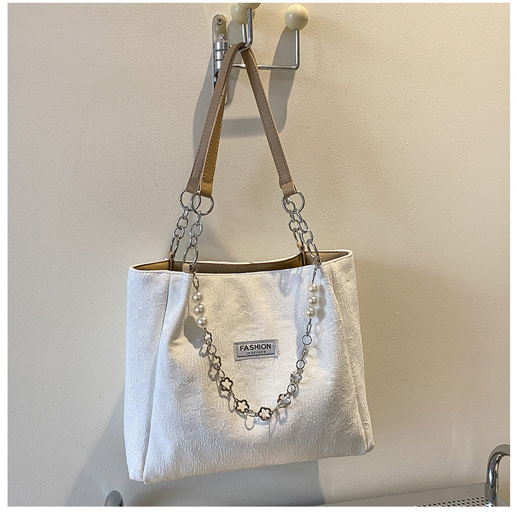 👜 Sac à main tote – Grande capacité & chaîne perles