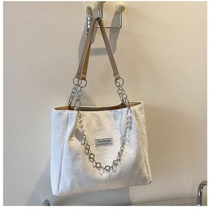 👜 Sac à main tote – Grande capacité & chaîne perles