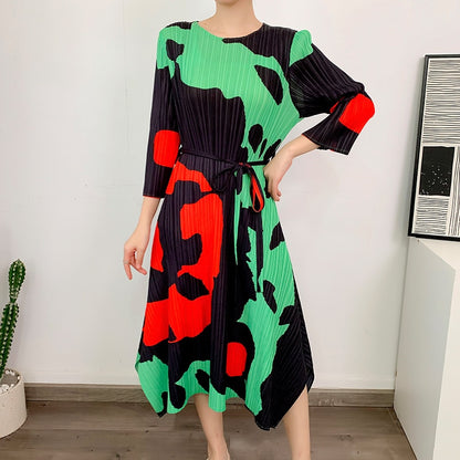 🌿 Robe plissée fluide – Élégance moderne & confort absolu