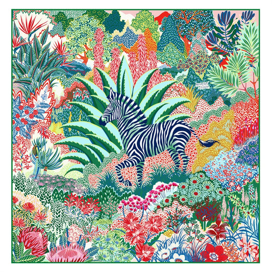 🧣 Foulard carré effet soie – Imprimé zèbre & style audacieux