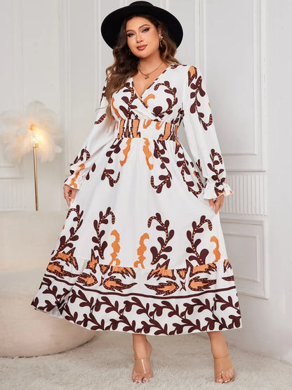 🌸 Robe grande taille à volants – Élégance & silhouette mise en valeur