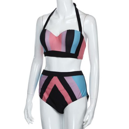 🌈 Bikini grande taille push-up – Taille haute & effet sculptant