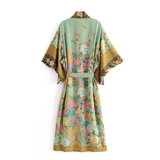 Robe kimono bohème – Imprimé floral & style naturel