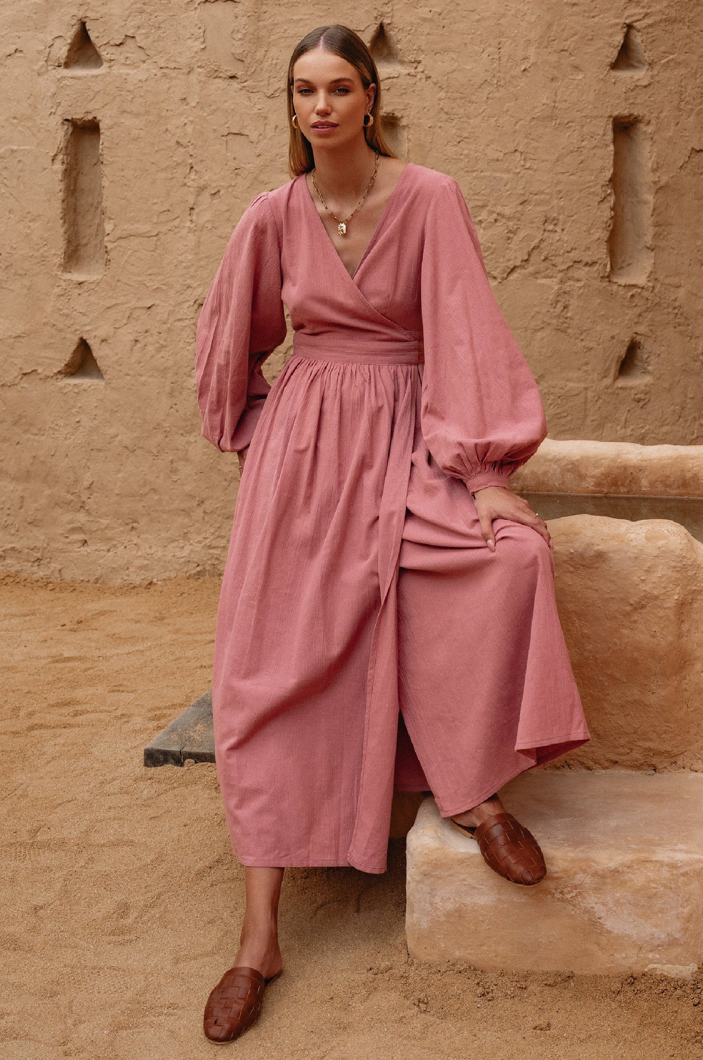 Emerie Long Sleeve Wrap Dress-4