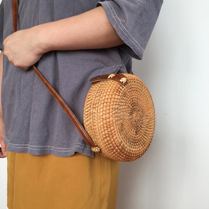 👜 Sac rond en rotin – Style bohème & esprit vacances