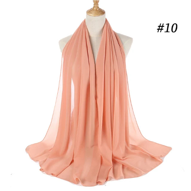 🧕 Foulard / hijab en mousseline perlée – Léger & élégant
