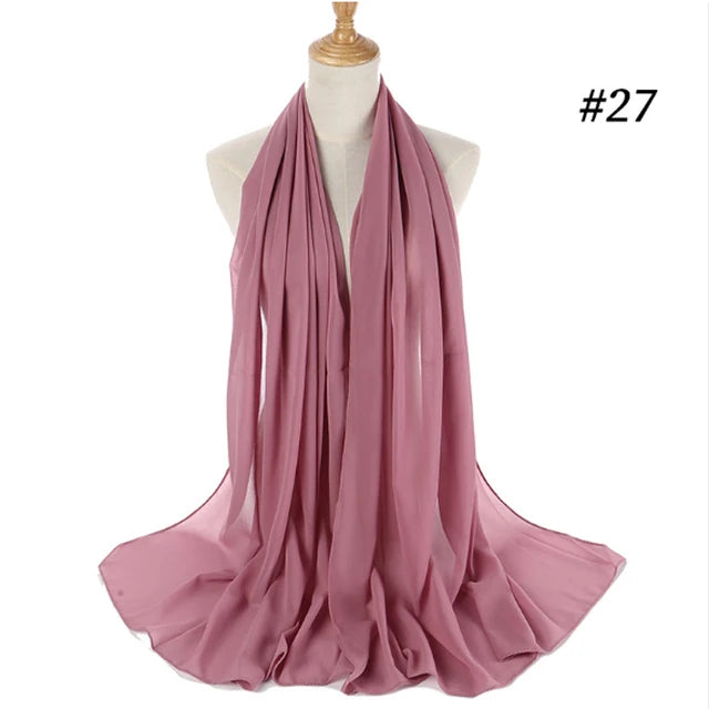 🧕 Foulard / hijab en mousseline perlée – Léger & élégant