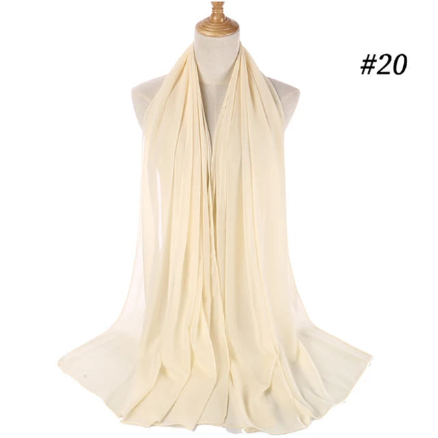 🧕 Foulard / hijab en mousseline perlée – Léger & élégant