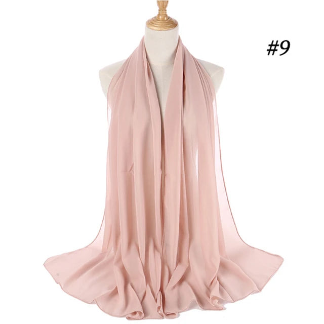 🧕 Foulard / hijab en mousseline perlée – Léger & élégant