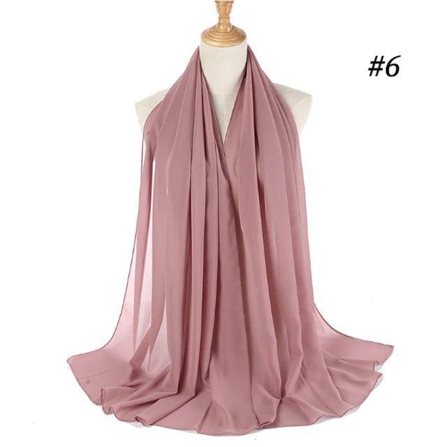 🧕 Foulard / hijab en mousseline perlée – Léger & élégant