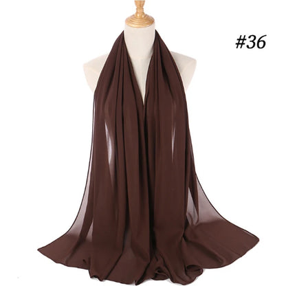🧕 Foulard / hijab en mousseline perlée – Léger & élégant