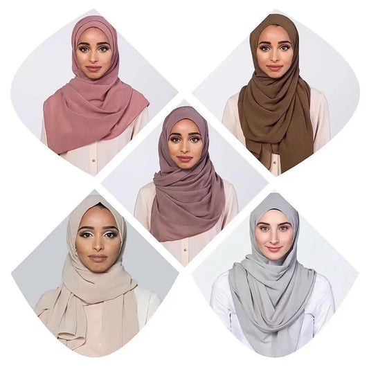 🧕 Foulard / hijab en mousseline perlée – Léger & élégant