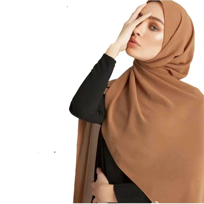 🧕 Foulard / hijab en mousseline perlée – Léger & élégant