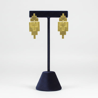 Pendientes KAVANAGH bañados en oro - Diseño con carácter-0