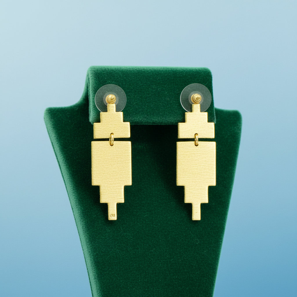 Pendientes KAVANAGH bañados en oro - Diseño con carácter-3
