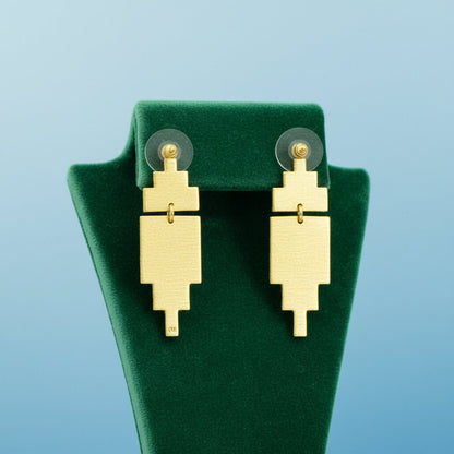 Pendientes KAVANAGH bañados en oro - Diseño con carácter-3