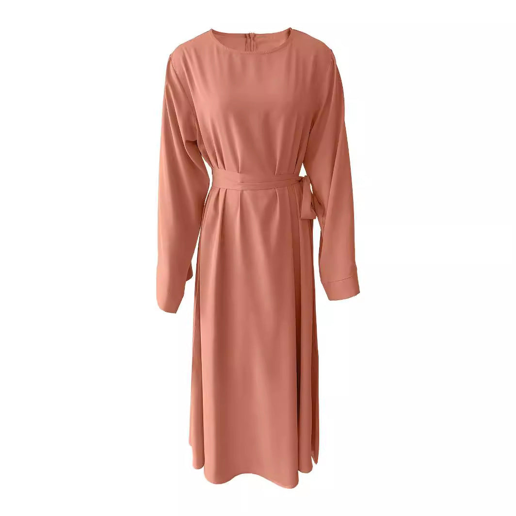 Plus Size Lace Up Muslim Women's Dress-1