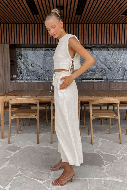 Ensemble coton & lin sans manches – élégance naturelle