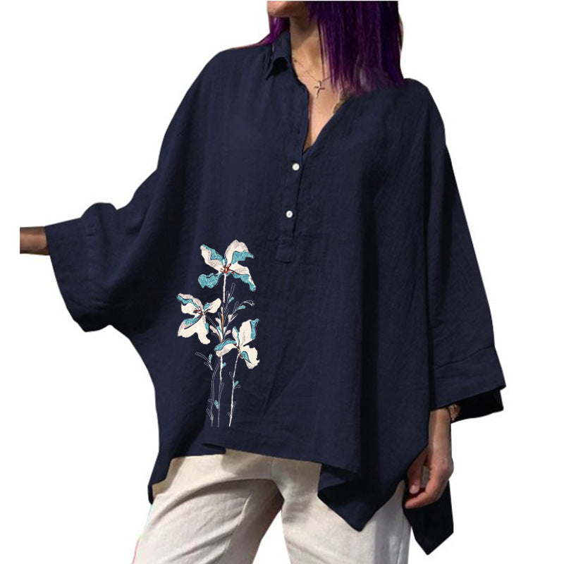 Chemise cardigan oversize en coton et lin – style rétro artistique