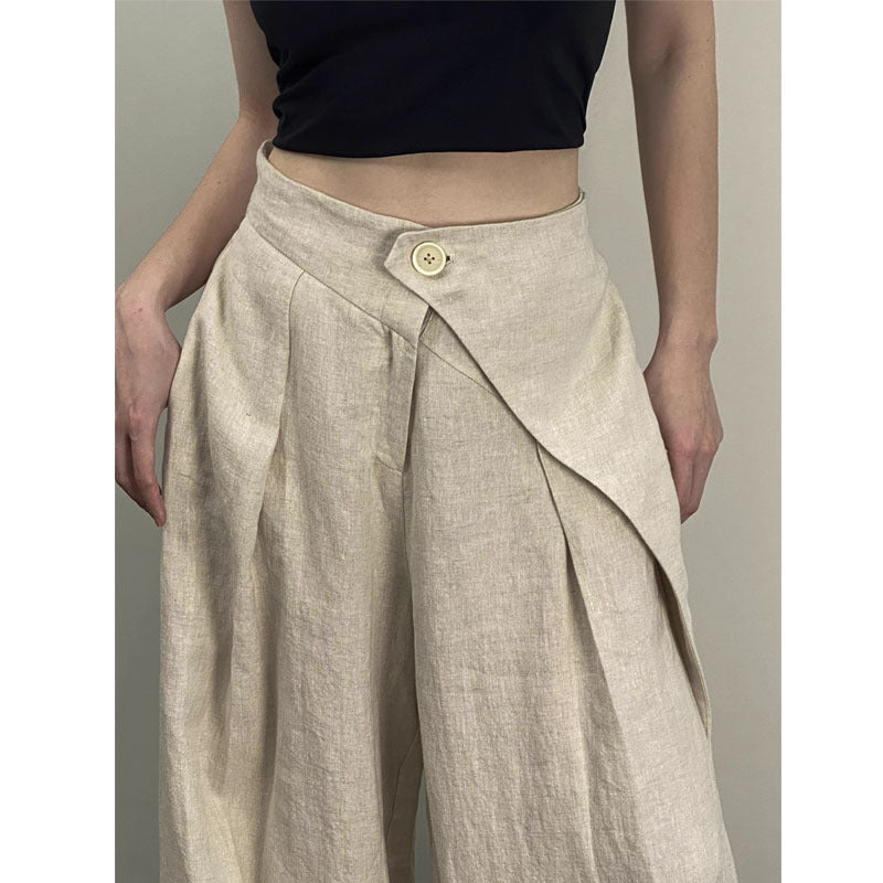 Pantalon asymétrique jambe large