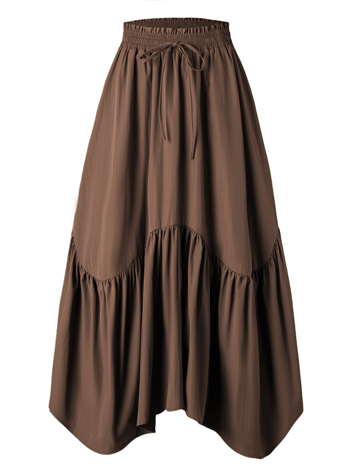 Jupe Bohème maxi taille haute avec élastique smocké