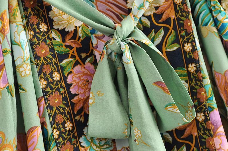 Robe kimono bohème – Imprimé floral & style naturel