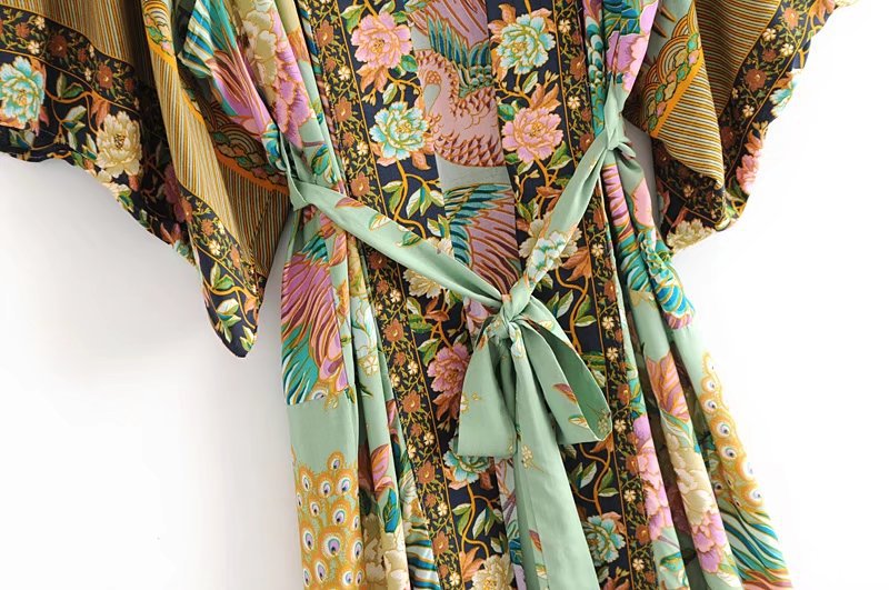 Robe kimono bohème – Imprimé floral & style naturel