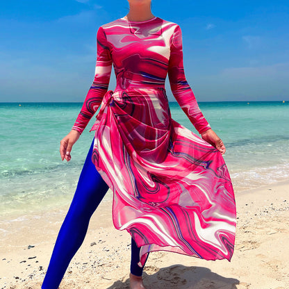 Maillot de bain long et couvrant imprimé – femme