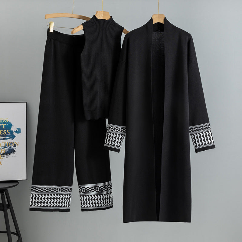 Ensemble 3 pièces en maille – élégance minimaliste et modeste