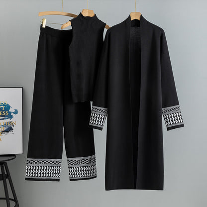 Ensemble 3 pièces en maille – élégance minimaliste et modeste