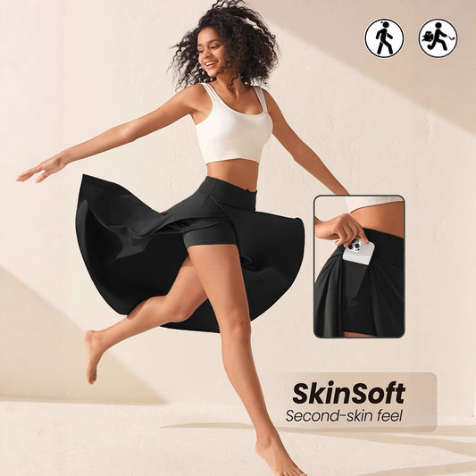 Jupe élégante et décontractée avec shorty assemblé et poche