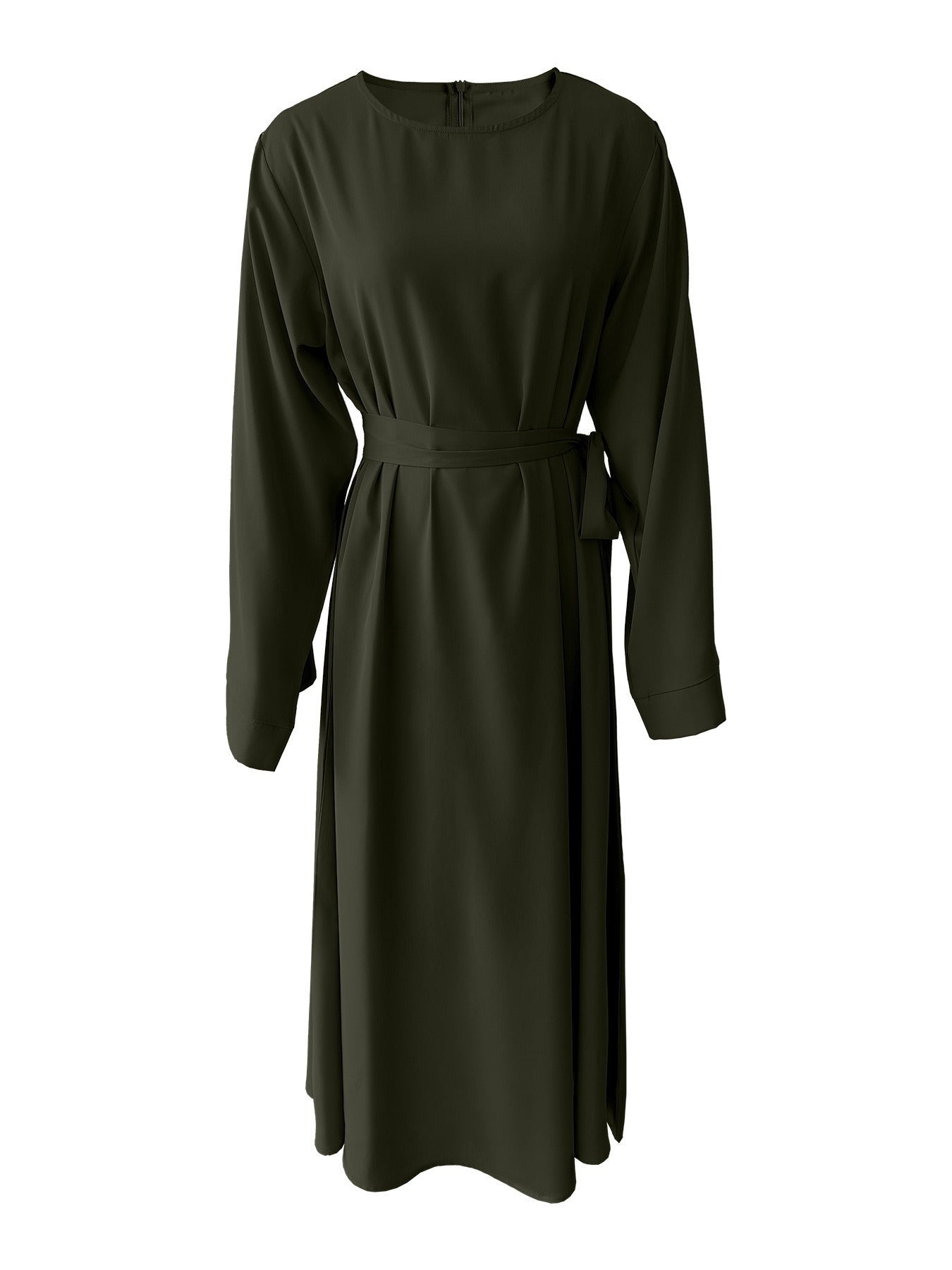 Plus Size Lace Up Muslim Women's Dress-9
