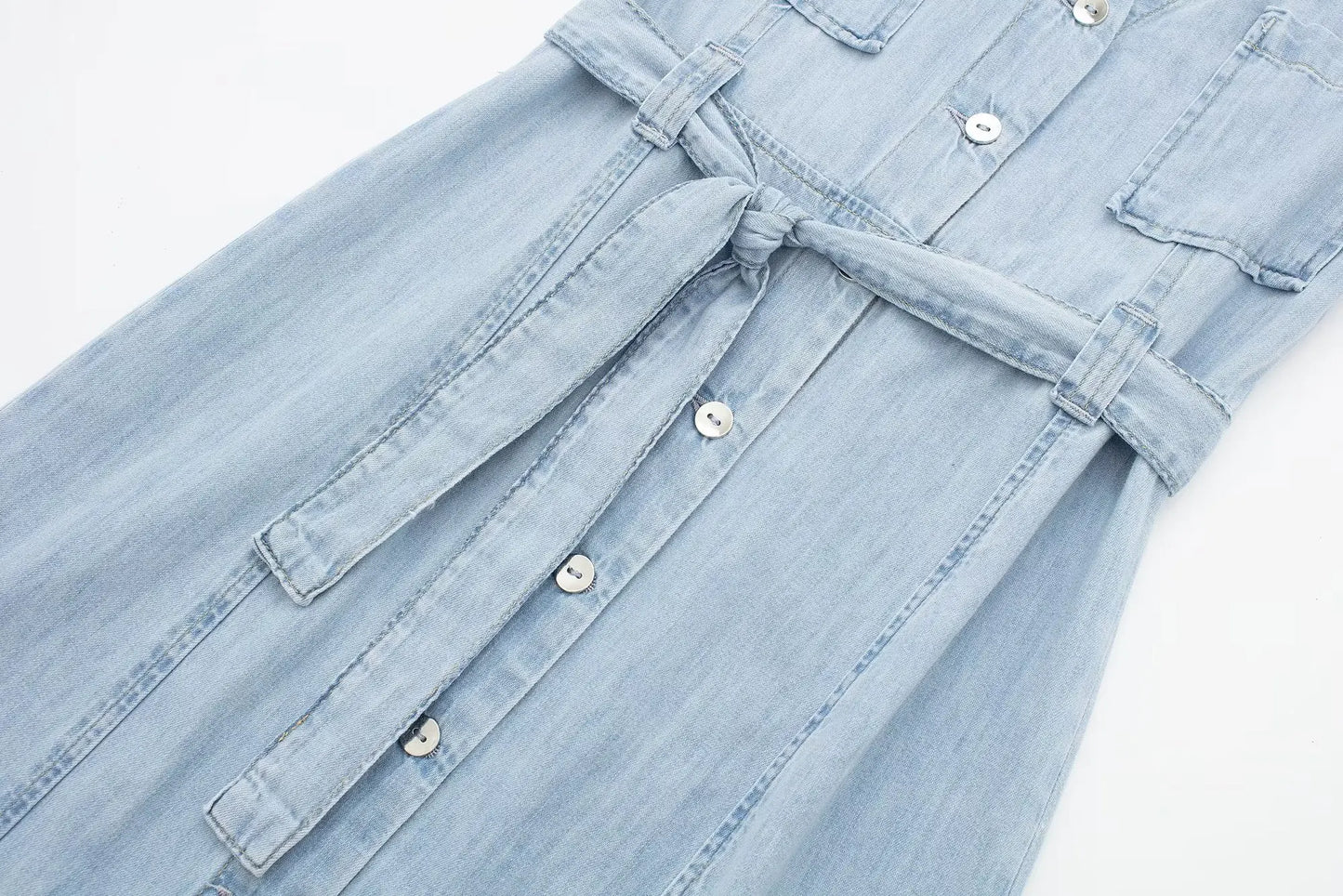 👗 Robe chemise en denim – Ceinturée & coupe élégante